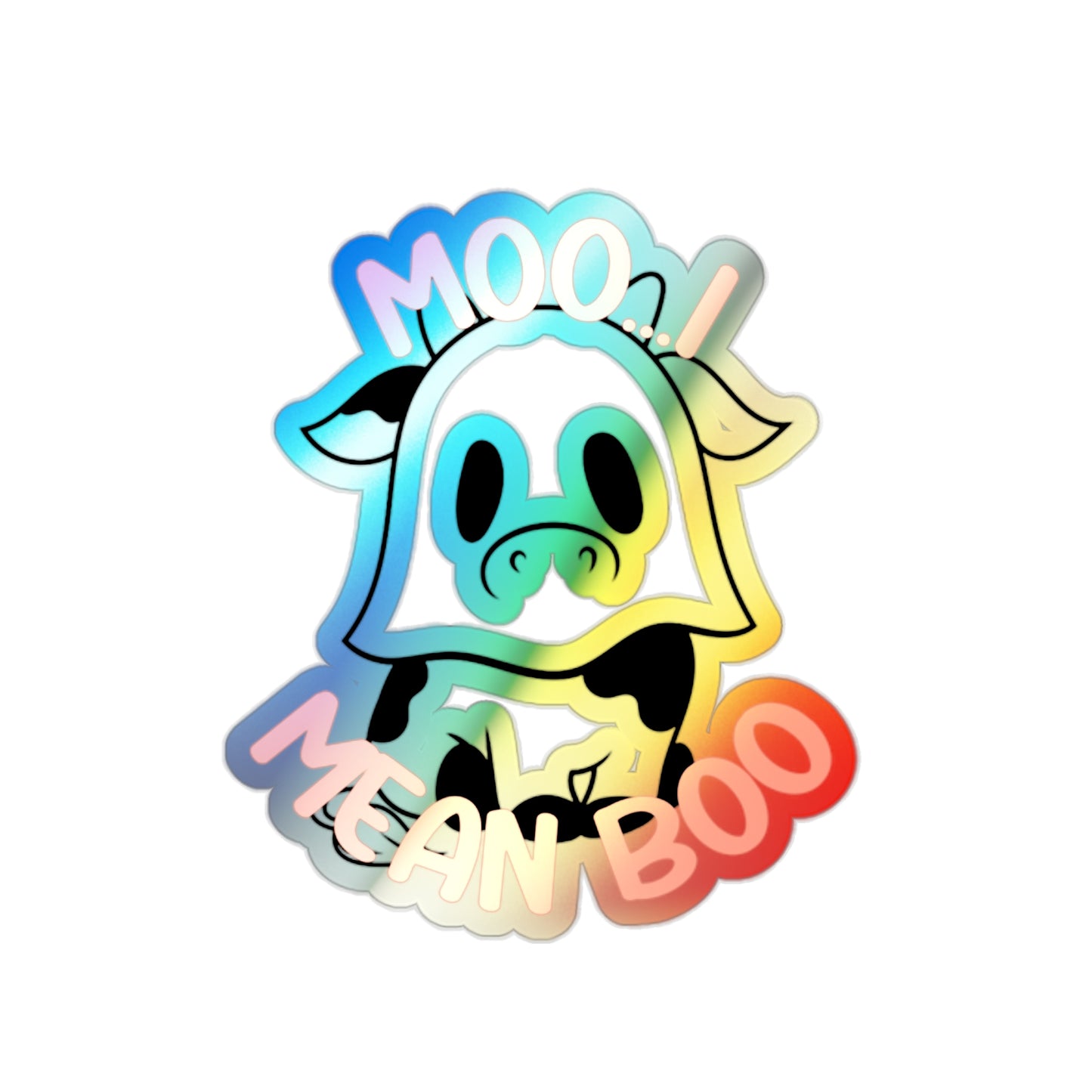 Moo-ving Ghostly Vibes! - Holographic Die-cut Stickers