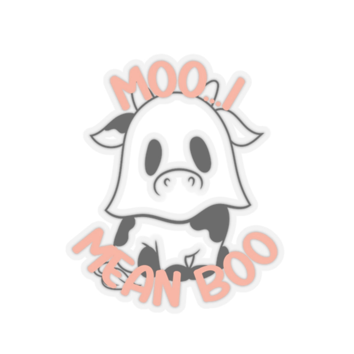 Moo-ving Ghostly Vibes! - Kiss-Cut Stickers