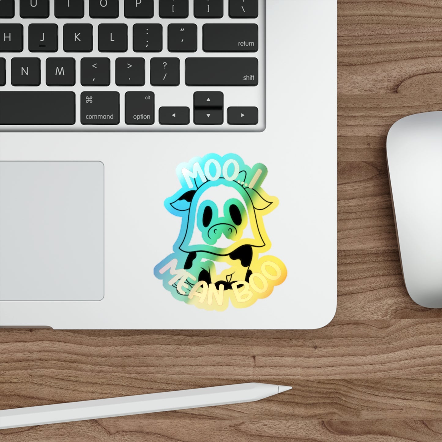 Moo-ving Ghostly Vibes! - Holographic Die-cut Stickers