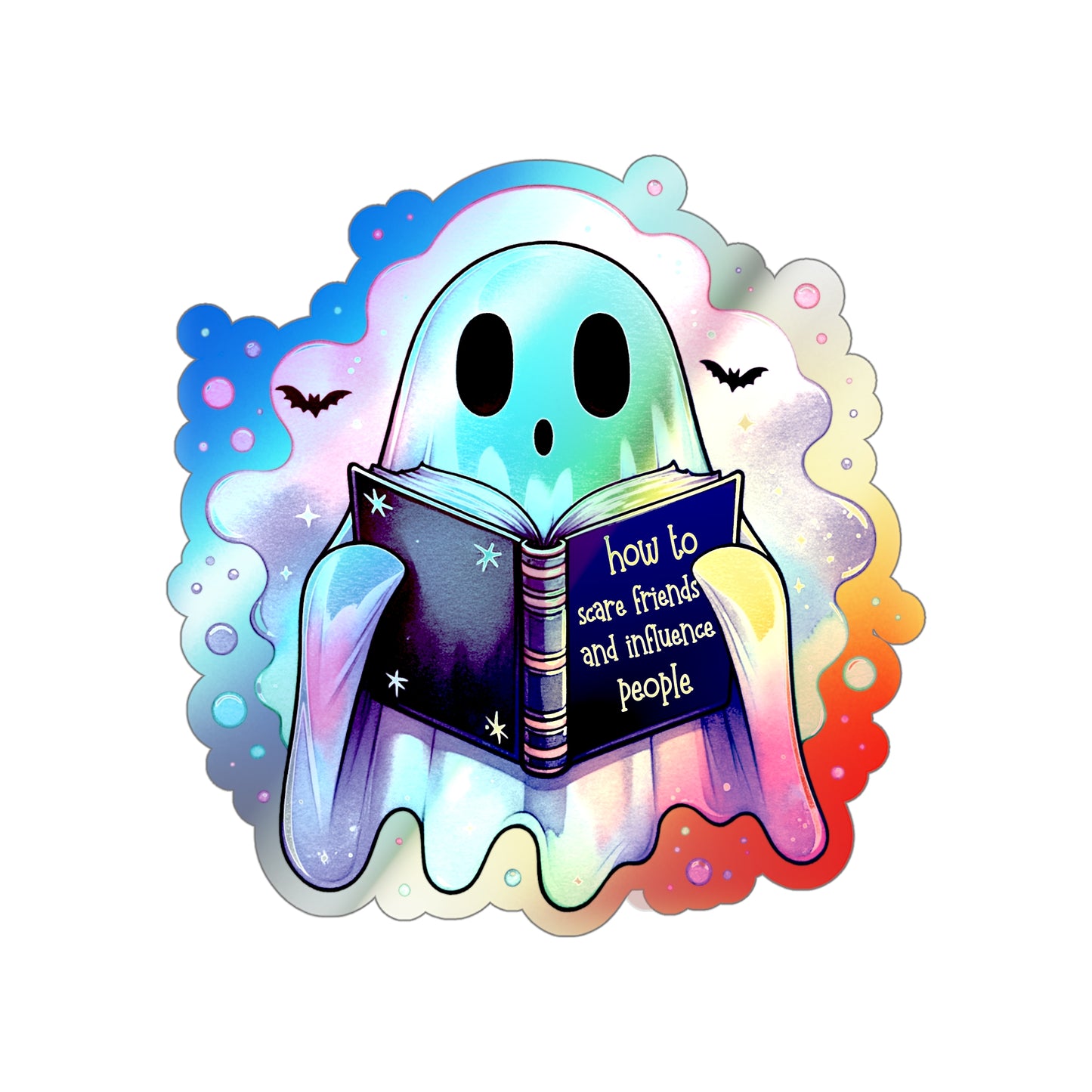 Boo-ks and Influence: Holographic Die-cut Stickers