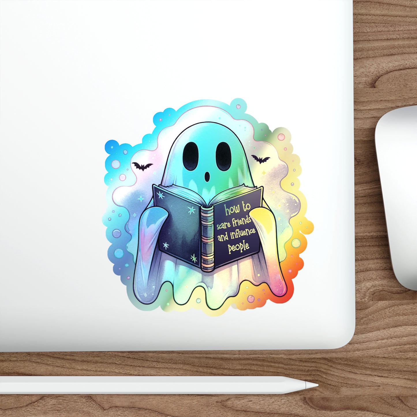 Boo-ks and Influence: Holographic Die-cut Stickers