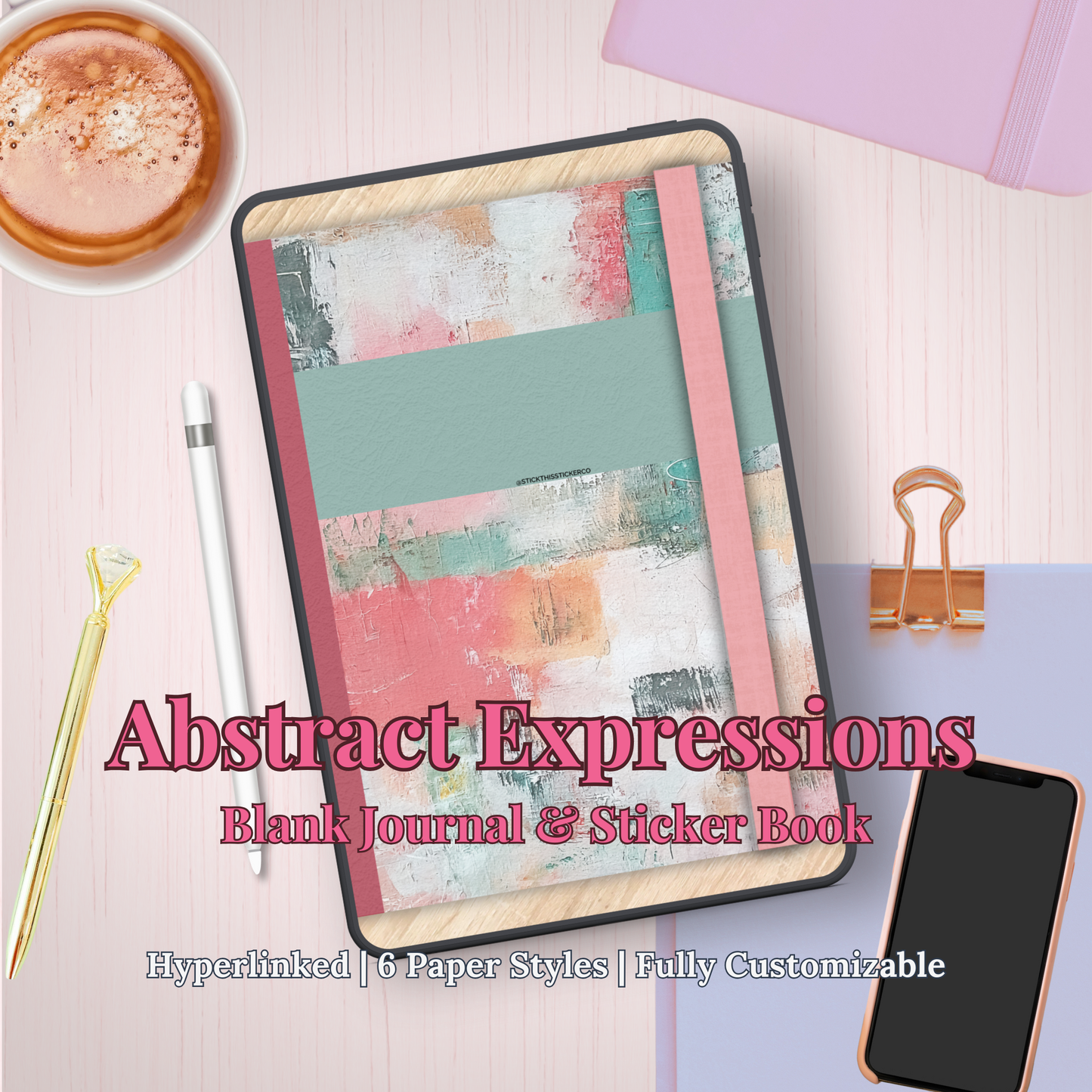 Abstract Expressions – Blank Journal & Sticker Book