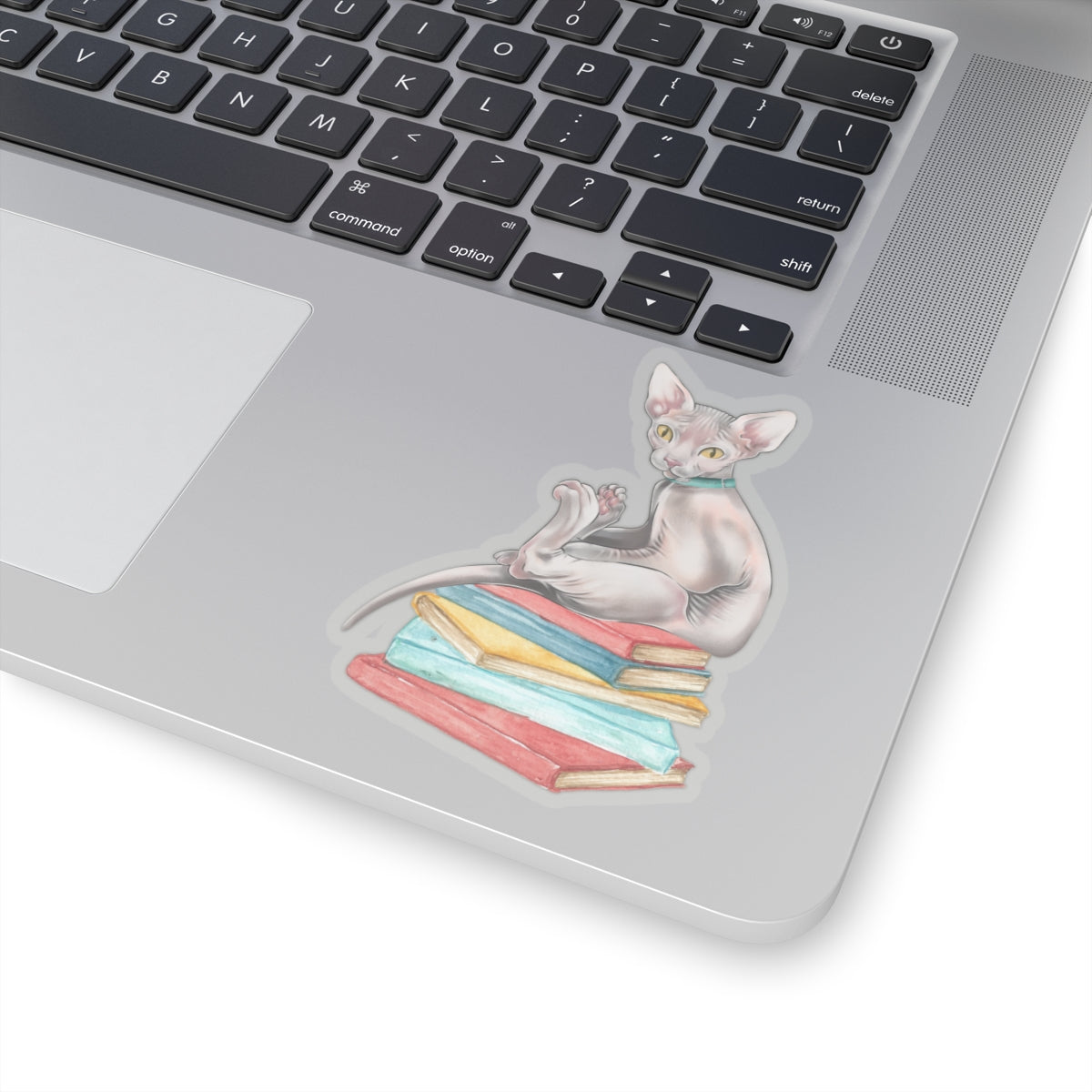 Bookish Sphynx Sitter - Kiss-Cut Sticker