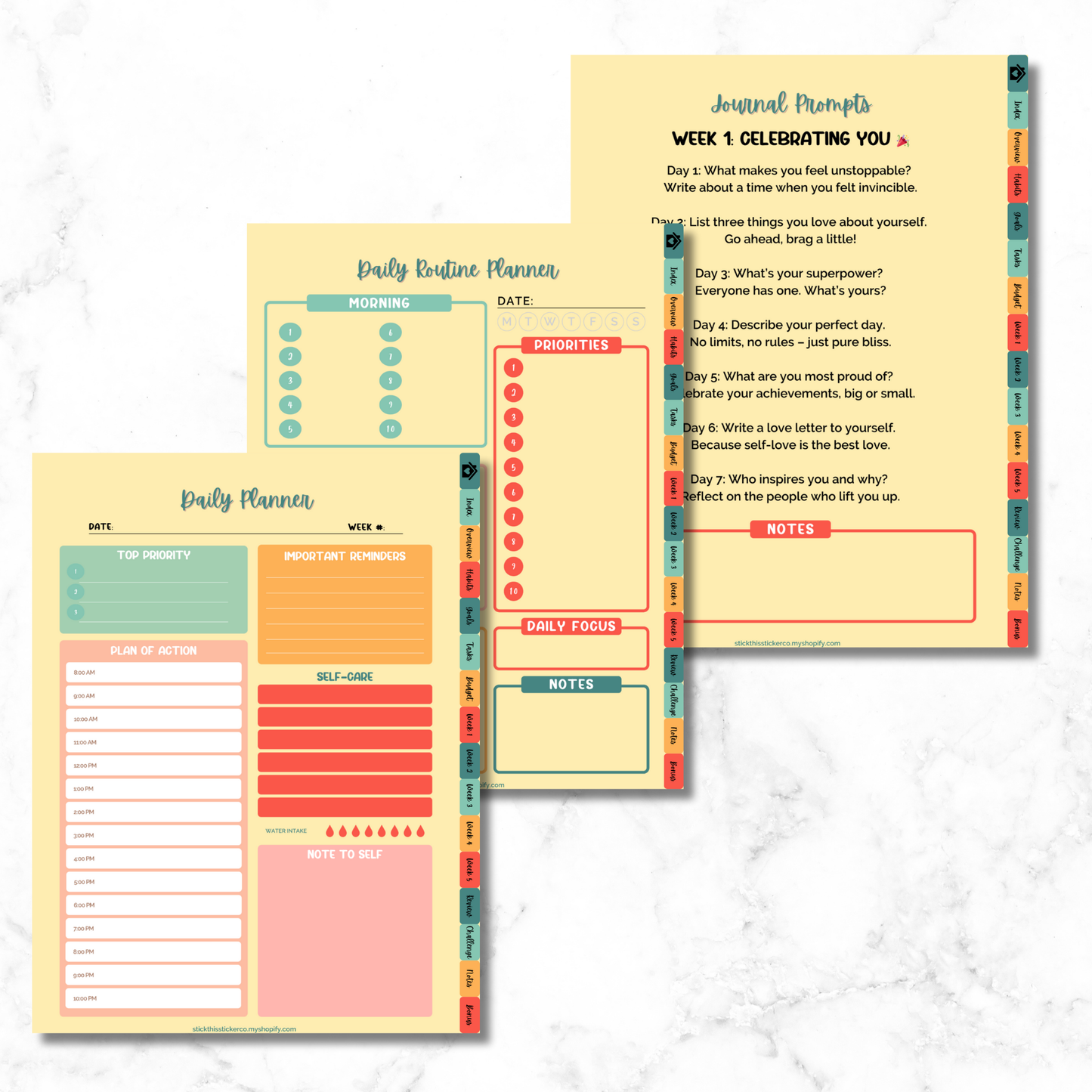 Balanced Bliss, Volume 1 - Undated Monthly Self-Care Hyperlinked Digital Planner