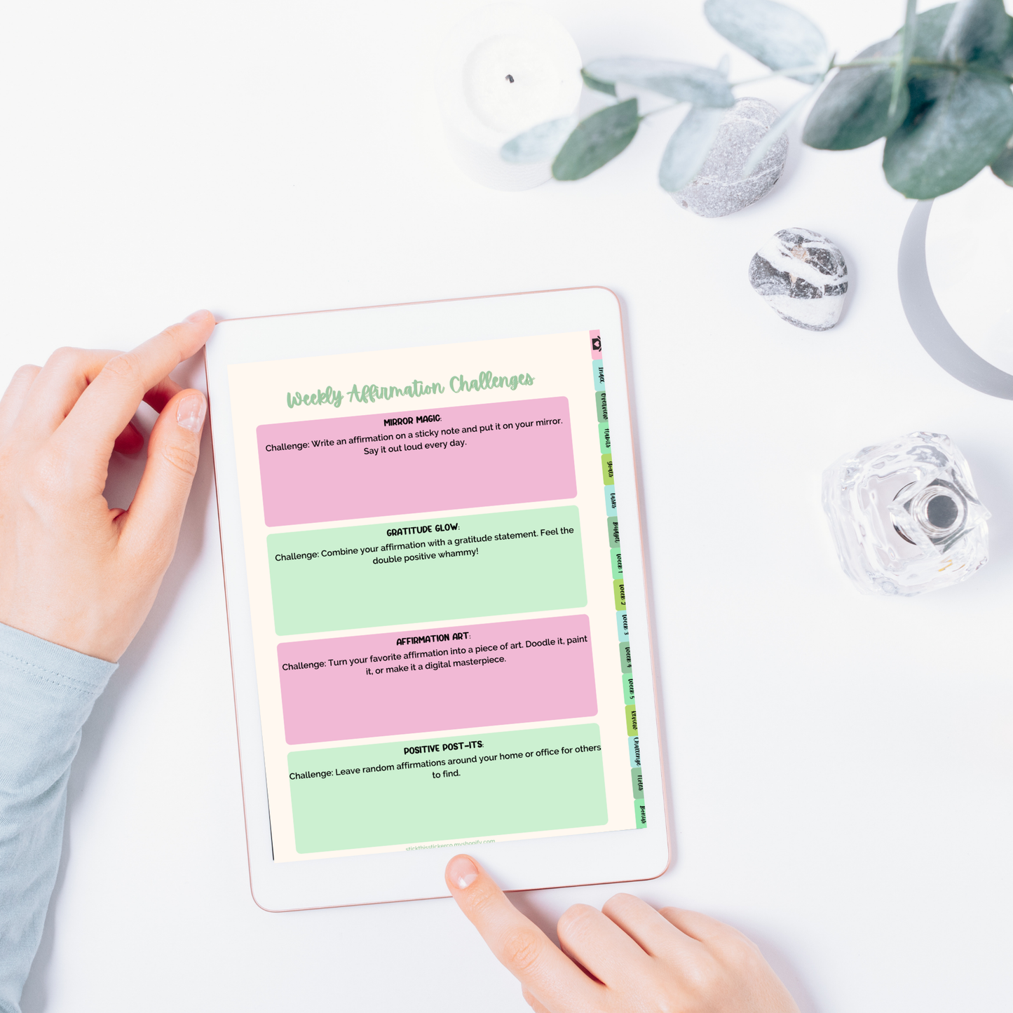 Balanced Bliss, Volume 1 - Undated Monthly Self-Care Hyperlinked Digital Planner