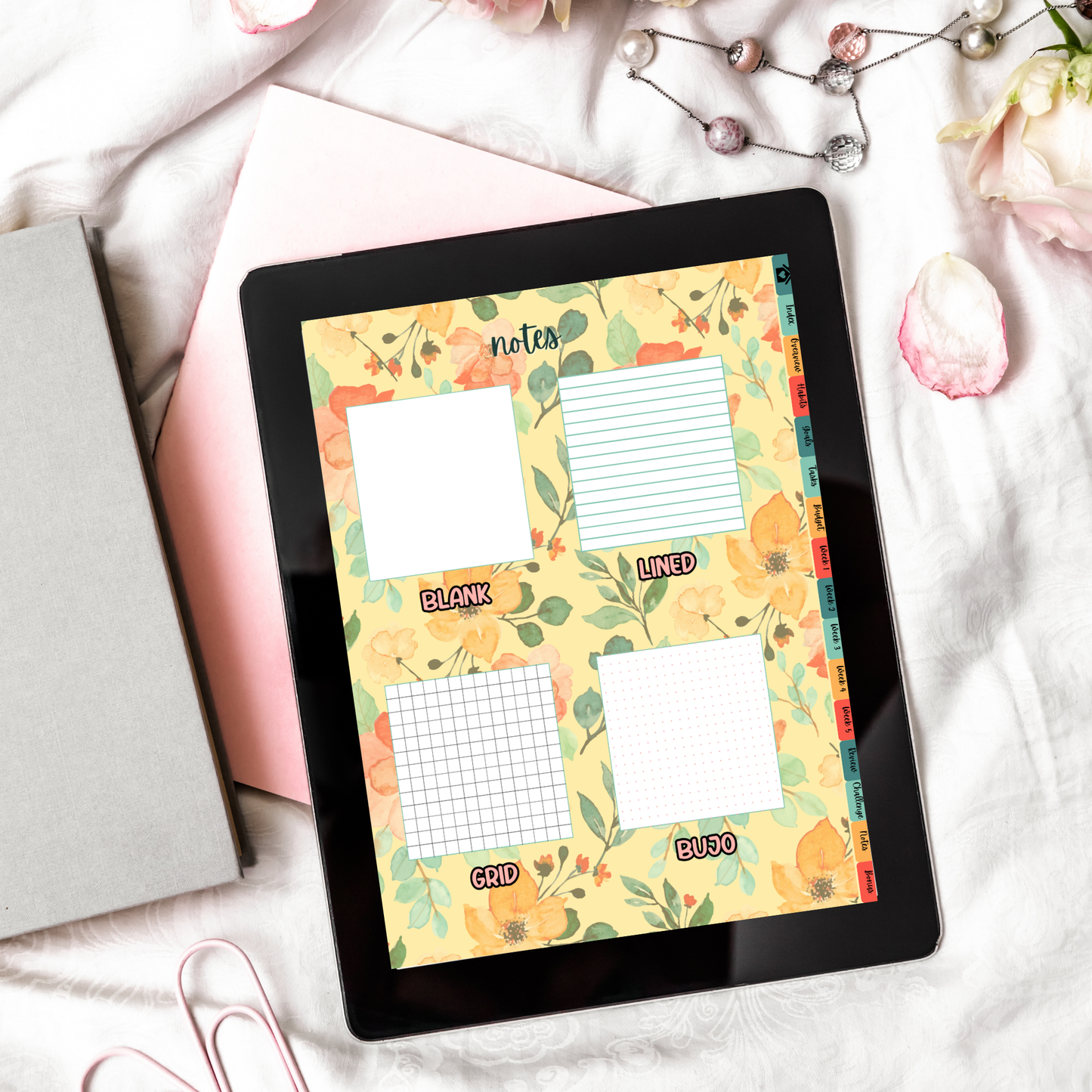 Balanced Bliss, Volume 1 - Undated Monthly Self-Care Hyperlinked Digital Planner