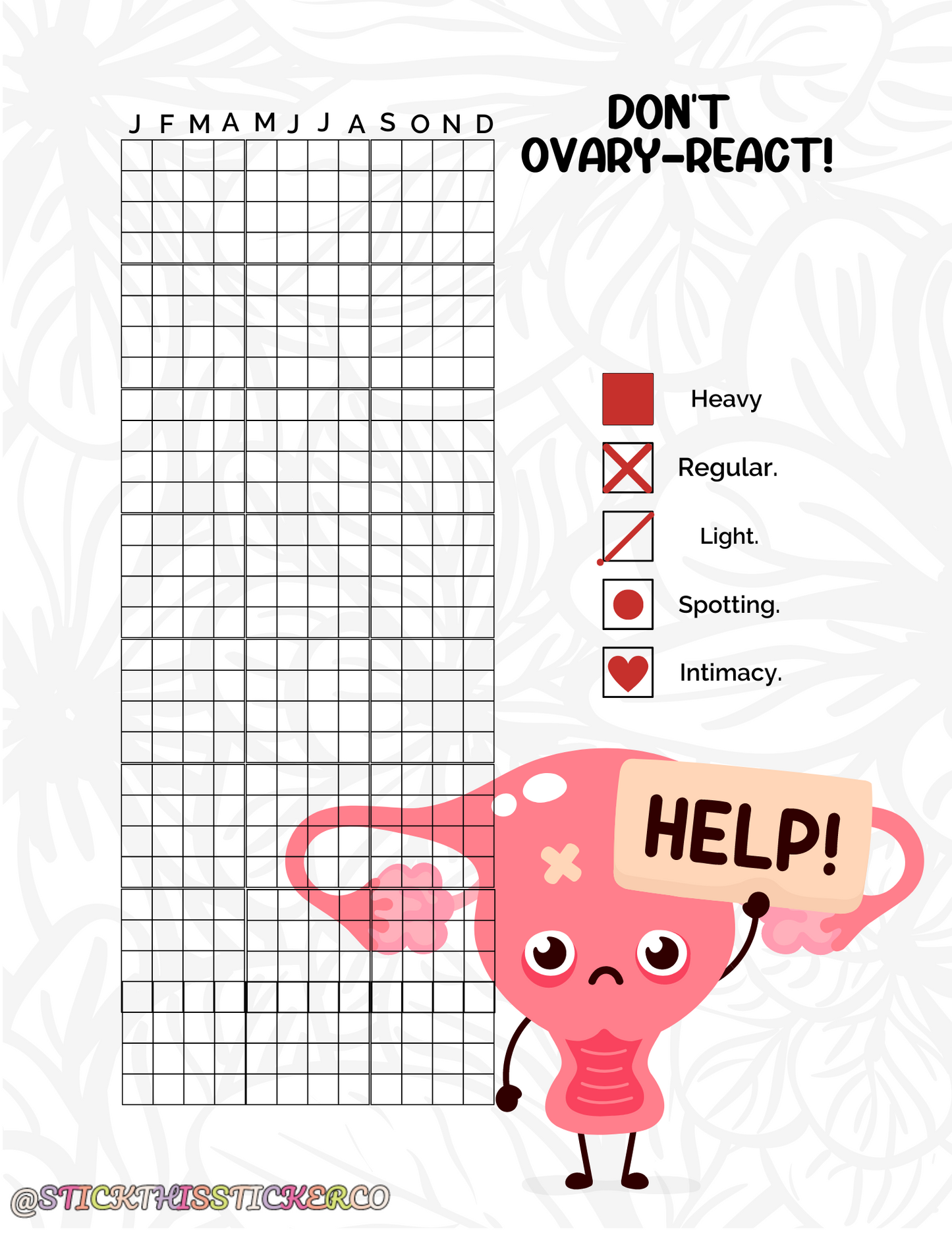 Hormone Hijinks - Yearly Menstrual Tracker